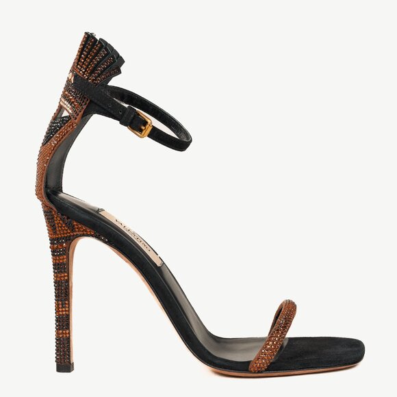 Valentino Glam Mask Tribe Crystal-Embellished Suede Sandals - Picture 2 of 11